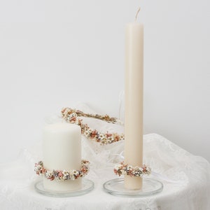 Candle wreath series Lina individual sizes for communion candle, baptism candle, wedding candle (maxi letter)