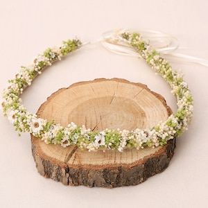 Head wreath made of dried flowers series Linda, (maxi letter)