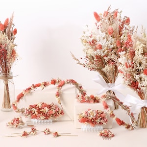Épingle à cheveux réalisée à partir de véritables fleurs séchées de la série Milena disponible en 2 tailles maxi lettre image 10