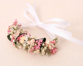 Dried flower bracelet series Rosemariechen pink, (maxi letter)