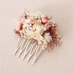Hair comb metal series Emilia available in 2 sizes - real dried flowers (maxi letter)