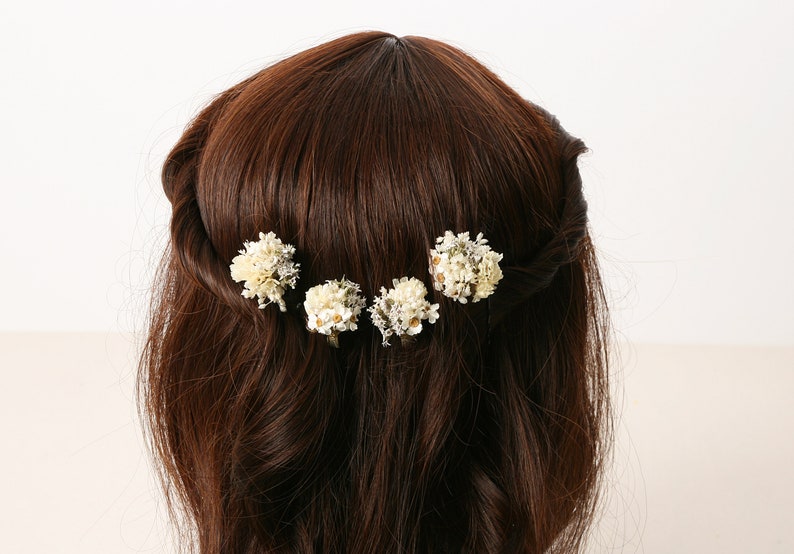 Hairpin made from real dried flowers from the Mia series available in 2 sizes maxi letter image 2