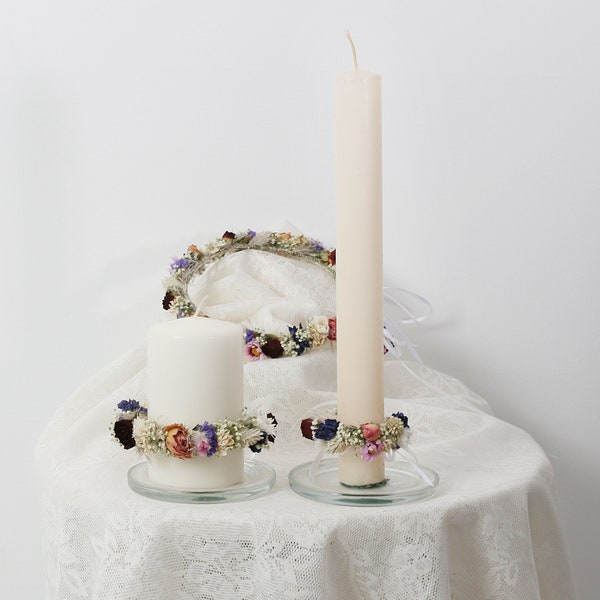Candle wreath series Carolin individual sizes for communion candle, baptism candle, wedding candle (maxi letter)