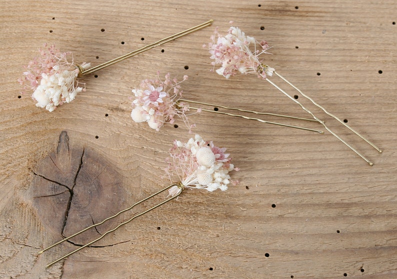 Haarnadel aus echten getrockneten Blumen aus der Serie Blush in 2 Größen erhältlich Maxibrief Bild 9