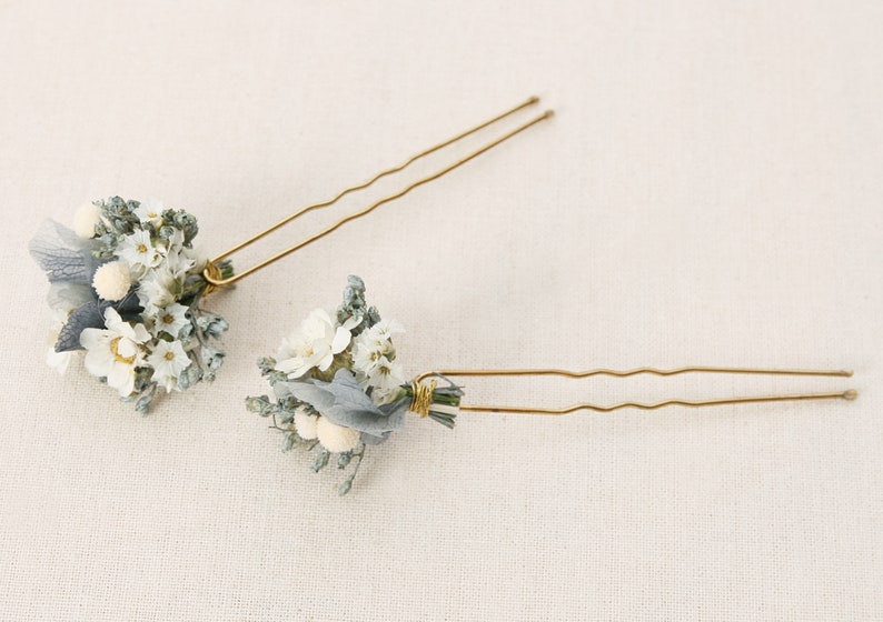 Hairpin made from real dried flowers from the Grays series available in 2 sizes maxi letter image 5