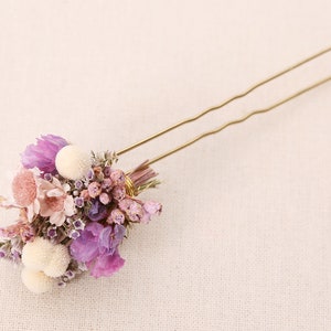 Hairpin made from real dried flowers from the Violetta series available in 2 sizes maxi letter image 7