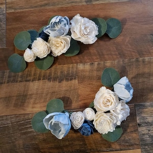 Dusty Blue Wedding Cake Flowers, Dusty Blue Wedding Cake Garland, Artificial Blue Cake Flowers, Dusty Blue Cake Topper, Dusty Blue Wedding