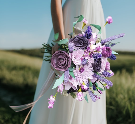 flowers for purple bridesmaid dresses Bridesmaid's Garden Bouquet