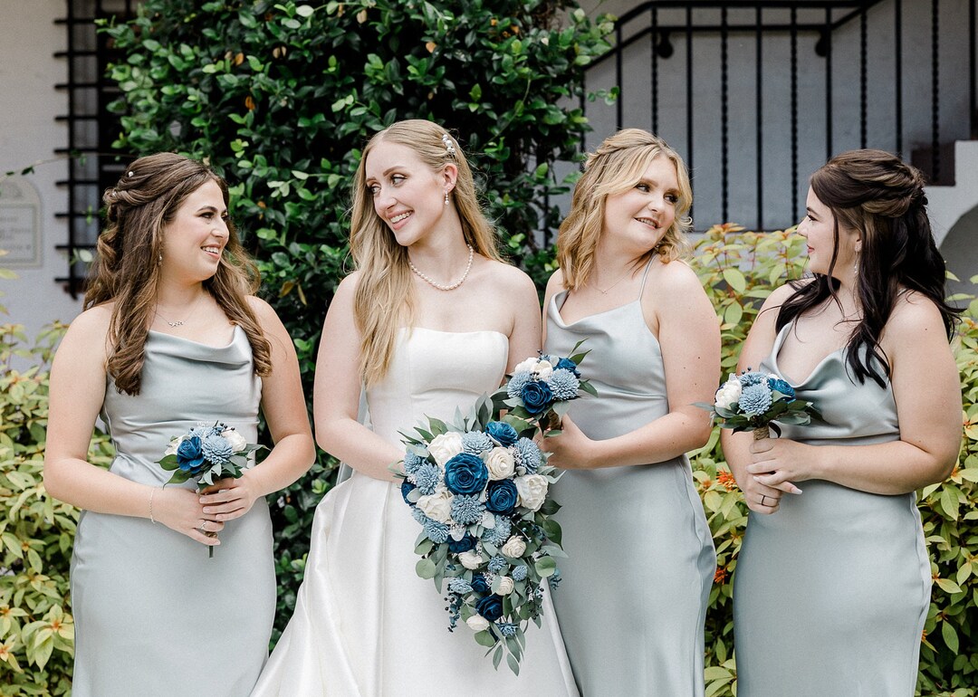 6PC Budget Friendly Wedding Flowers Package, Sola Wood Flower Bridal