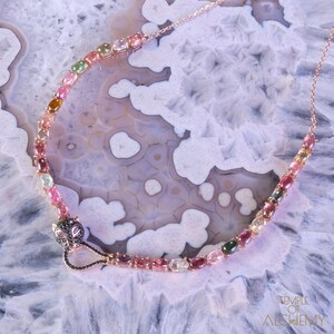 Tiger Ketting * Tourmaline + Roze Ruby + Zwarte Spinel * Gratis DHL Express Verzending * 81020gn1