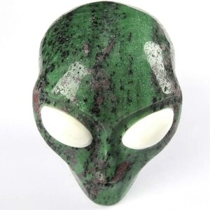 Ruby Zoisite Star Being Crystal Skull with Howlite Eyes