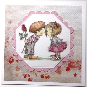 Carte chérie faite main Saint-Valentin, couple, anniversaire, fiançailles