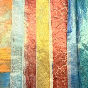 Gel prints. Monotype metallic rice paper assorted colours for journaling, cardmaking,collage,beautiful shiny papers