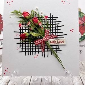 Handgemachte rote Rose Karte zum Valentinstag / Geburtstag / Valentinstag / Danke / gute Besserung