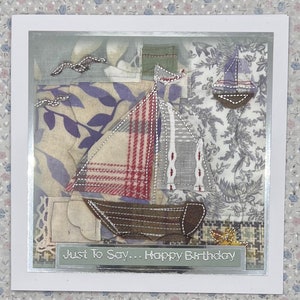 Handmade SAILING BOAT Birthday card