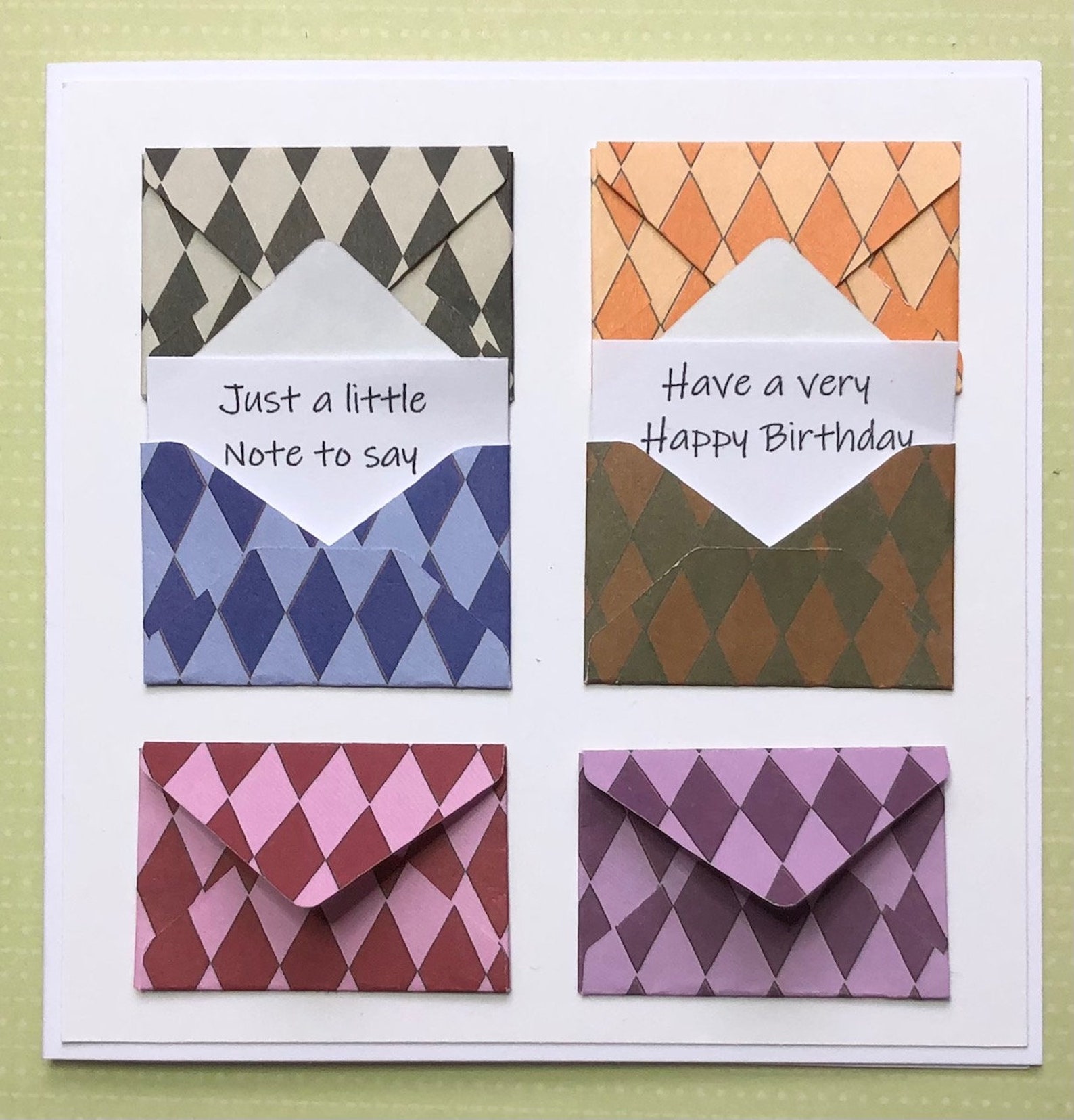 Hand Made Mini Envelope Birthday Card Etsy