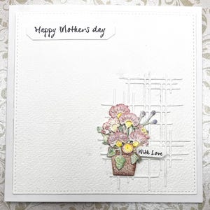 Carte faite main de plante en pot pour la fête des mères