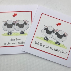 Handgemaakte Wallis Black Nose Sheep Valentijnskaart