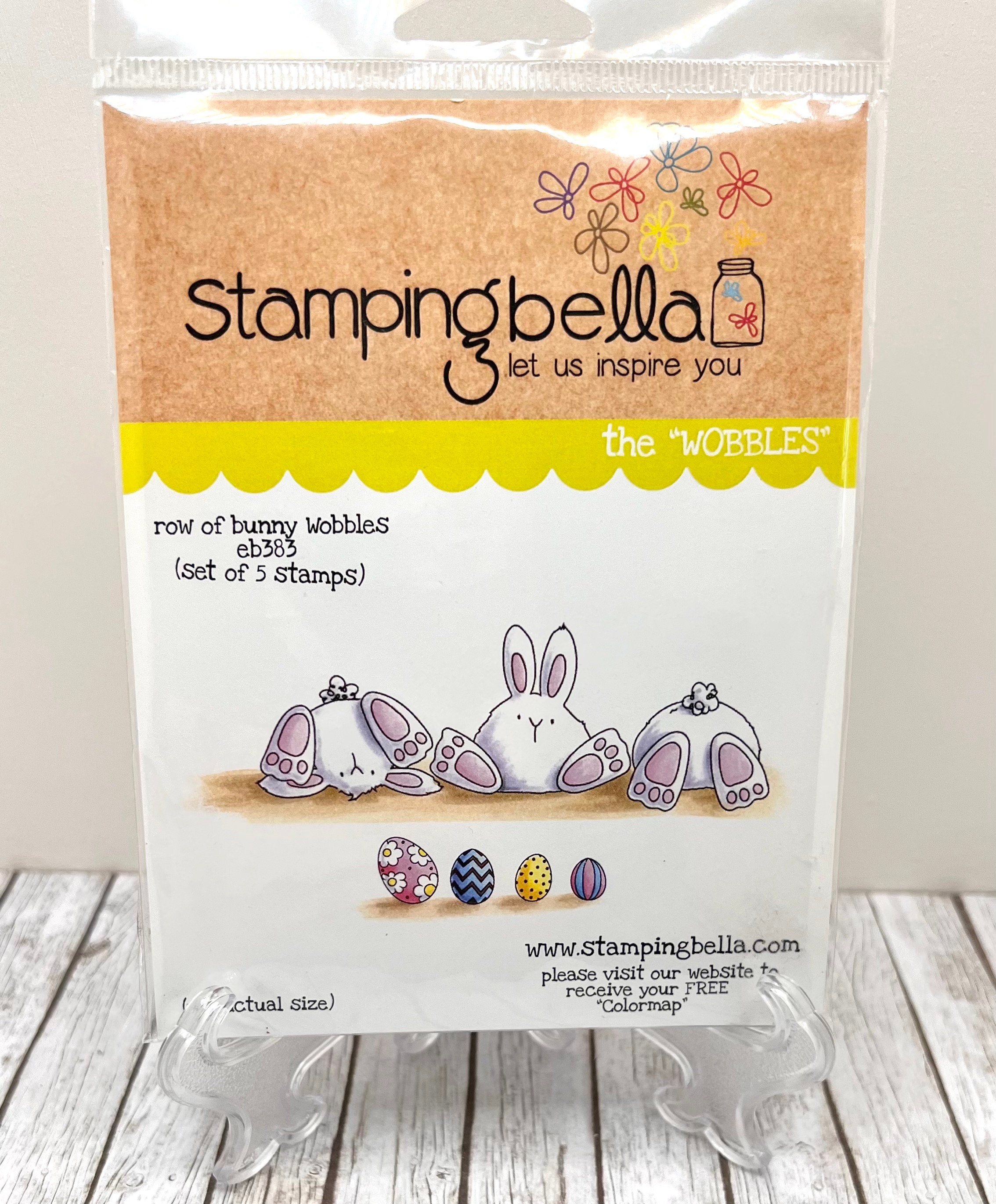 Stamping Bella the Wobbles Collection row of Bunnies Brand New Cling Stamp  card Making 