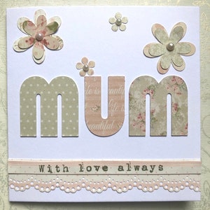 Handgemacht Mama Muttertag, Geburtstag, danke, mit Liebe immer