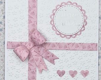 Happy Birthday pink bow card