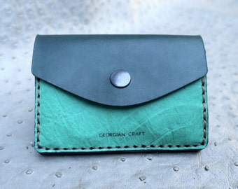 Card case card holder Credit card holder genuine leather genuine leather handmade green blue red ladies mens cardholder Alexander Gotsi