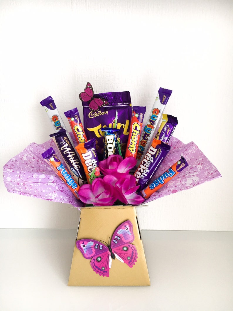 Chocolate Bouquet Cadbury With Flowers Lockdown Chocolate Etsy