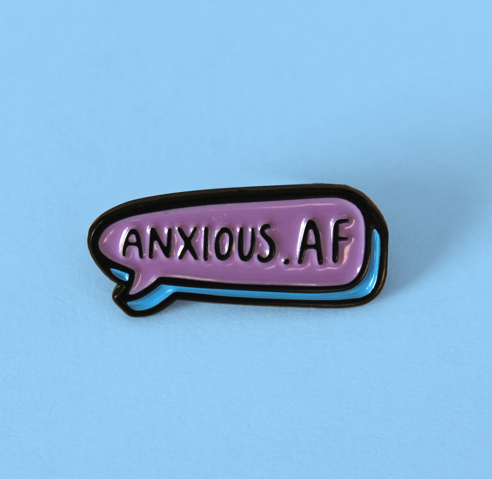 Anxious AF Enamel Pin Badge / mental health gift / Positive Etsy
