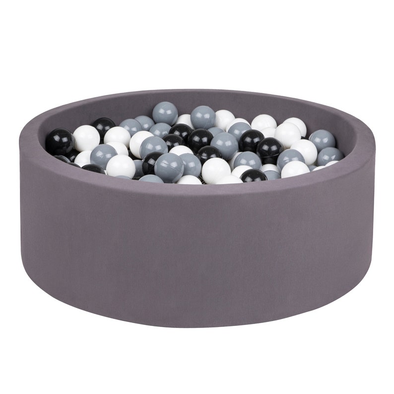 Grey ball pit 90x30 cm 200 balls dry pool baby ball pit Etsy