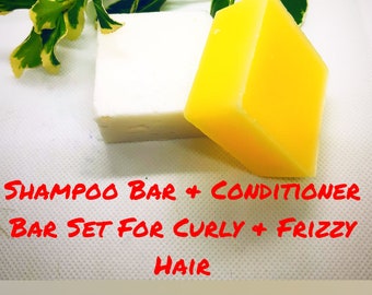 Shampoo Bar and Conditioner Bar Set for Curly and Frizzy Hair