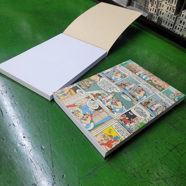 Upcycling Asterix and Oberlix comic notepad A5 100 sheets