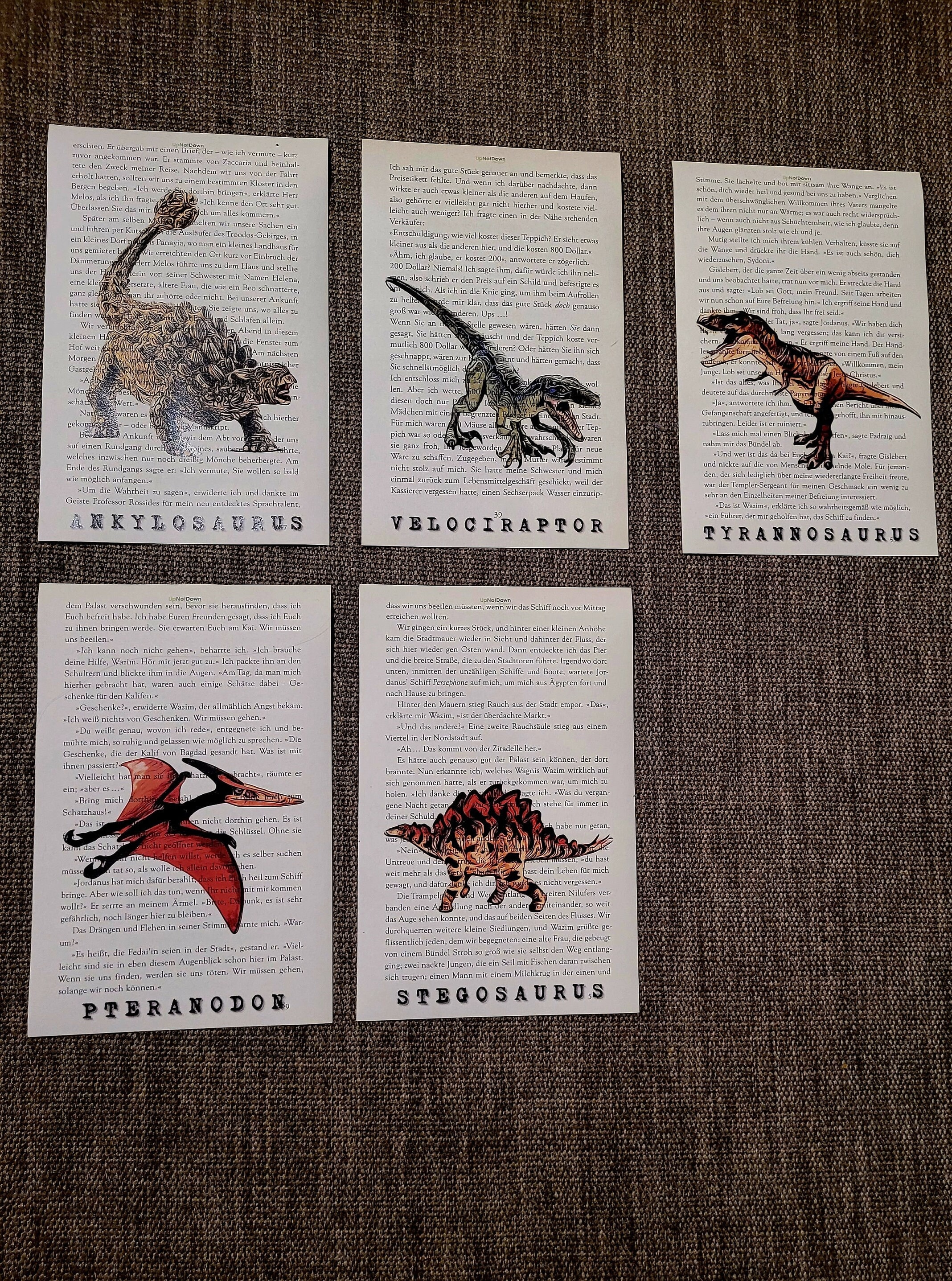Unique dinosaur art prints for creative wall design | T-Rex, Raptor, Stegosaurus | Vintage art for collages and gallery walls