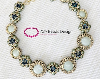 tutorial collana di perline, schema per perline, collana skyline notturno, istruzioni per la creazione di gioielli, come realizzare perline,
