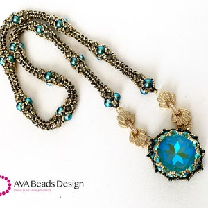 Beading tutorial, beading pattern , rope tutorial , necklace tutorial , necklace pattern , pendant tutorial, , never enough necklace