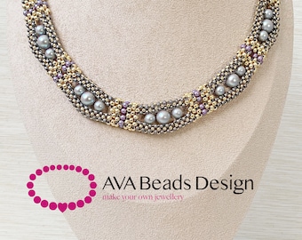 Beading tutorial, beading pattern , necklace tutorial ,Petrova necklace tutorial , Craw tutorial