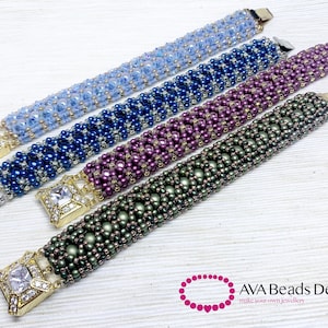 May include: Four beaded bracelets with different coloured beads and gold clasps. The bracelets are arranged in a row from left to right, with the lightest coloured bracelet on the left and the darkest coloured bracelet on the right. The bracelets are all made with small, round beads and have a delicate, feminine look.