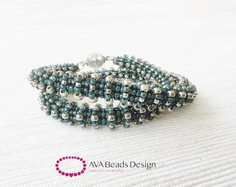 Tutorial per collana e bracciale con perline, motivo a spina di pesce (PDF)