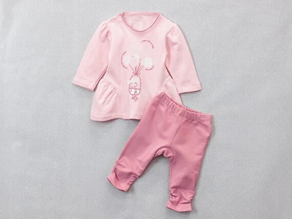Pink Baby Girl Clothing Set, Long Sleeve Sweatshirt and Leggings Set, Baby  Spring Girl Outfit, Pink Baby Girl Clothing, Baby Gift 