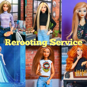 Barbie Rerooting Service - customized doll head OOAK