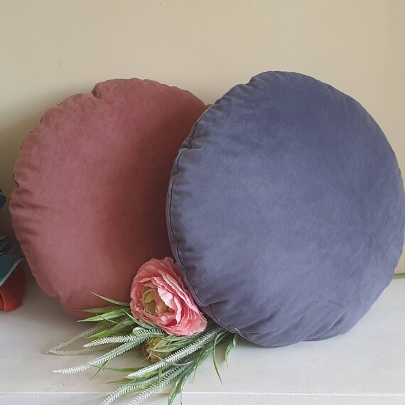 Round blush cheap pillow