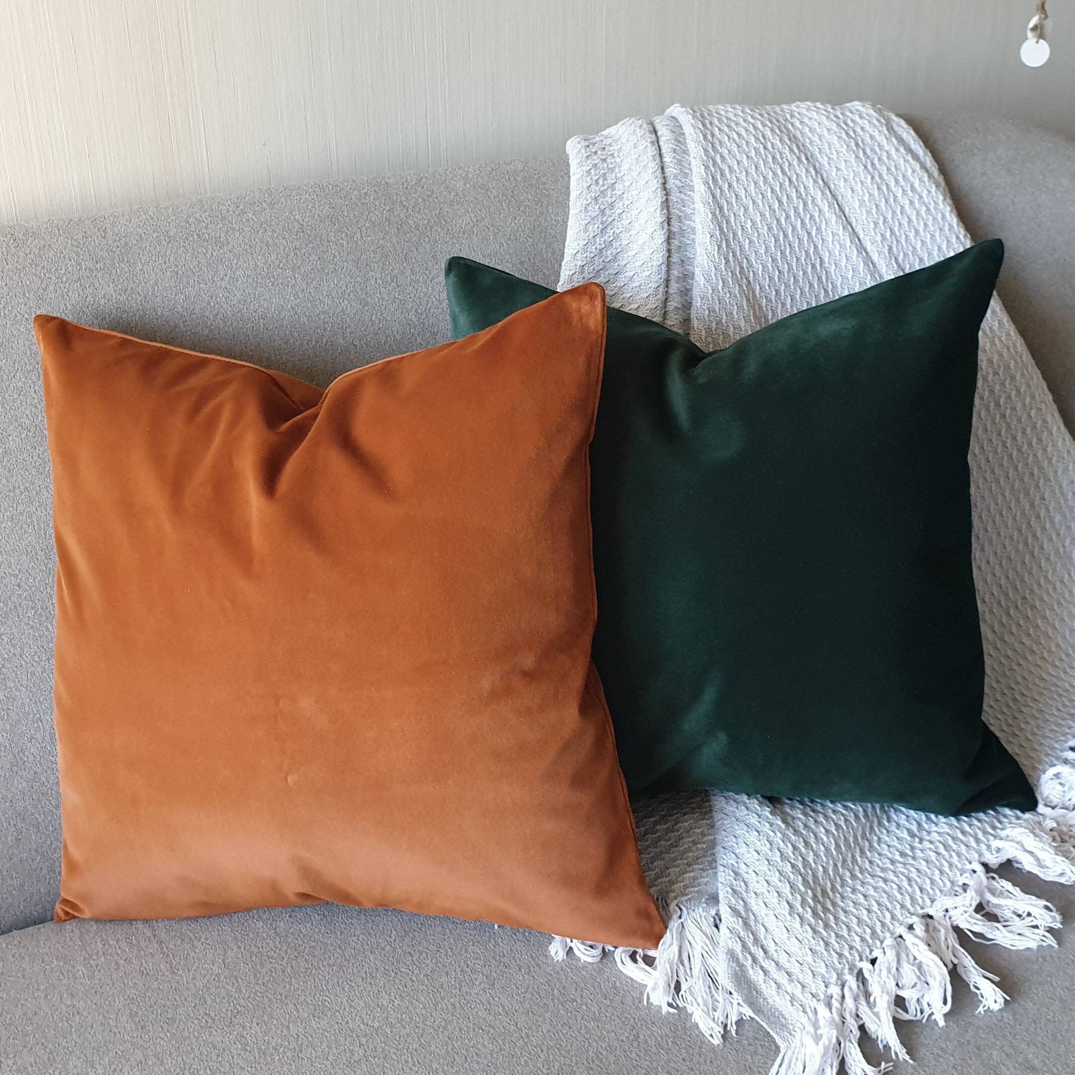 Rust Velvet Pillow Terracotta Velvet Pillow Copper Brown Etsy