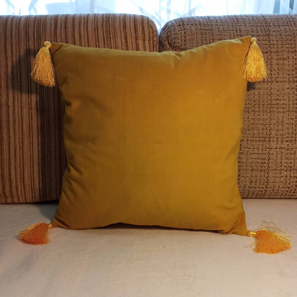 Luxury Mustard Pillow Covers Yellow Throw Pillow Cases Etsy