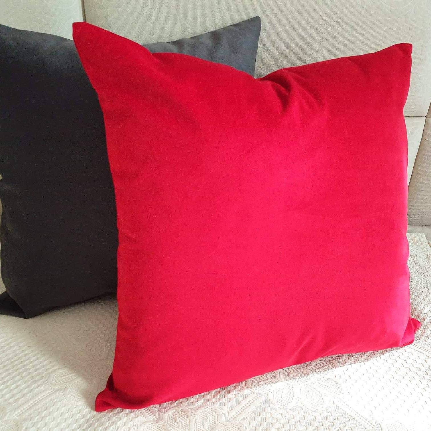 Red Velvet Pillow Cover Red Pillow Case Velvet Pillow Red Etsy