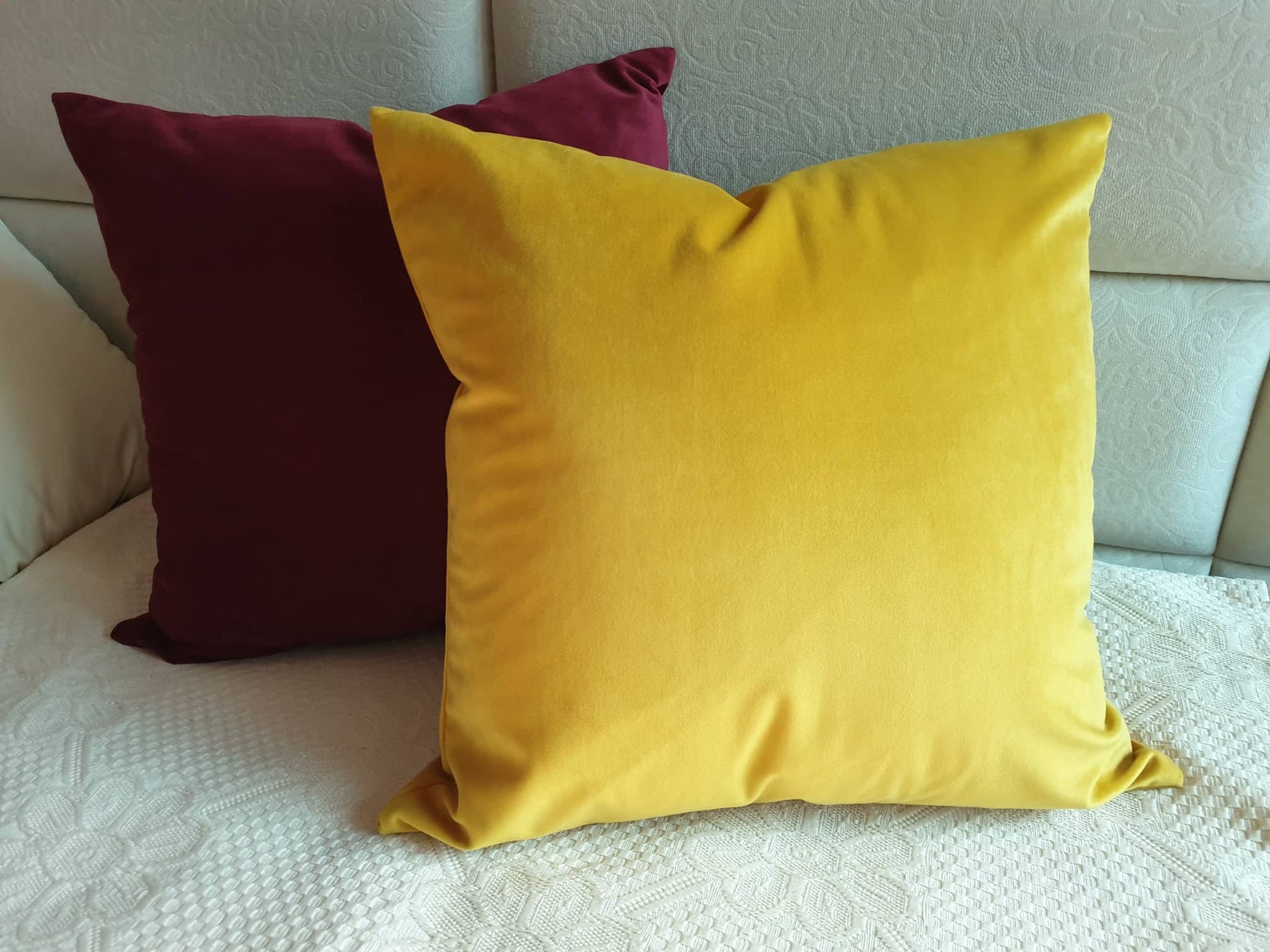 Mustard Velvet Pillow Cover Yellow Pillow Case Yellow Velvet Etsy