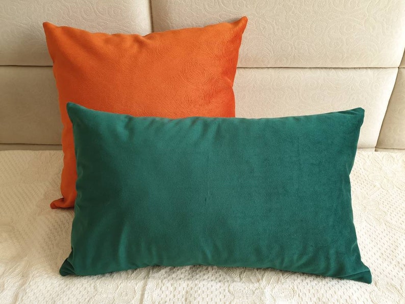 Emerald Green Pillow Cover Lumbar Pillow Case Green Velvet Etsy