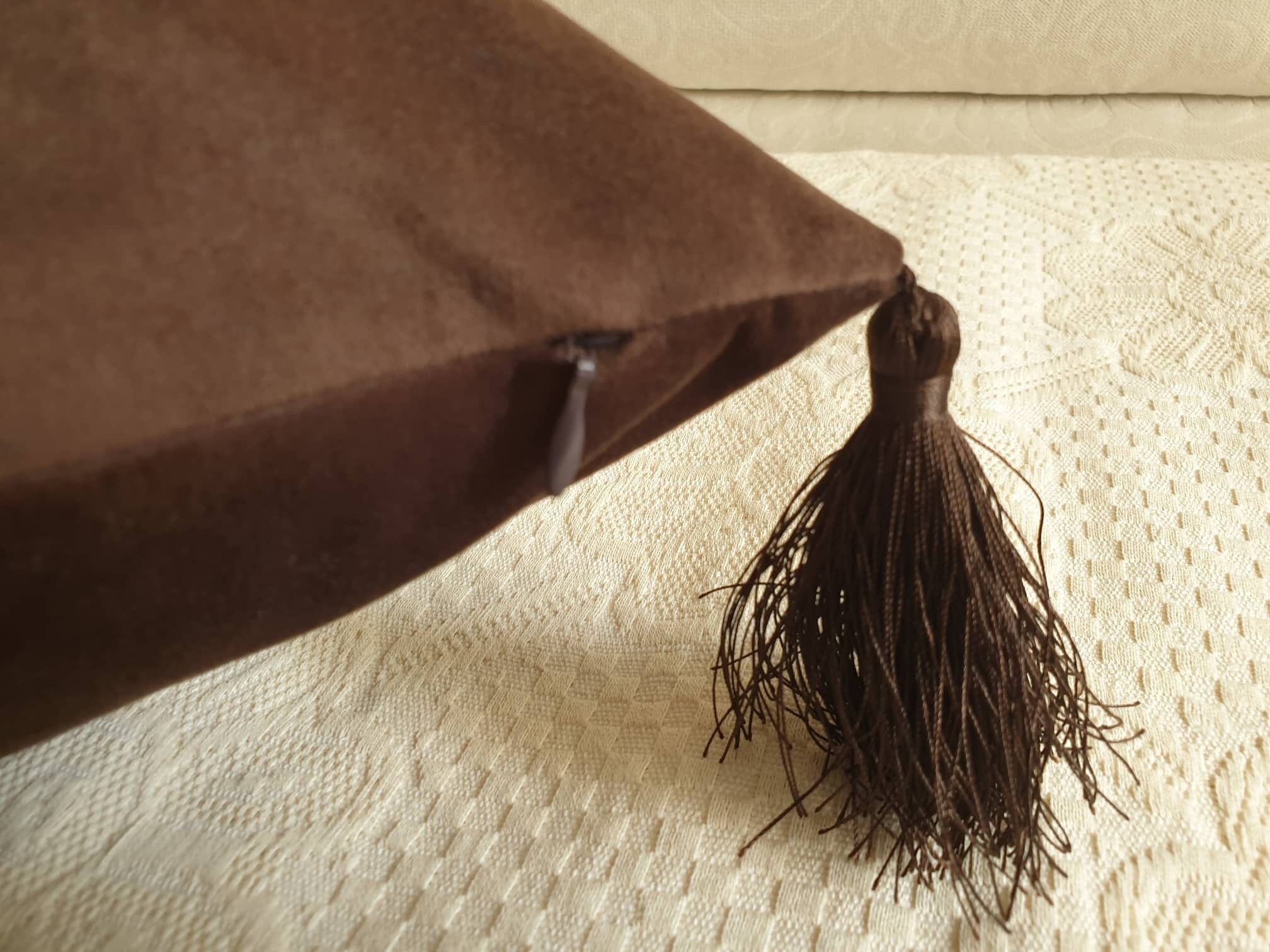 Brown Pillow Covers With Tassels Chocolate Pillow Cases Etsy