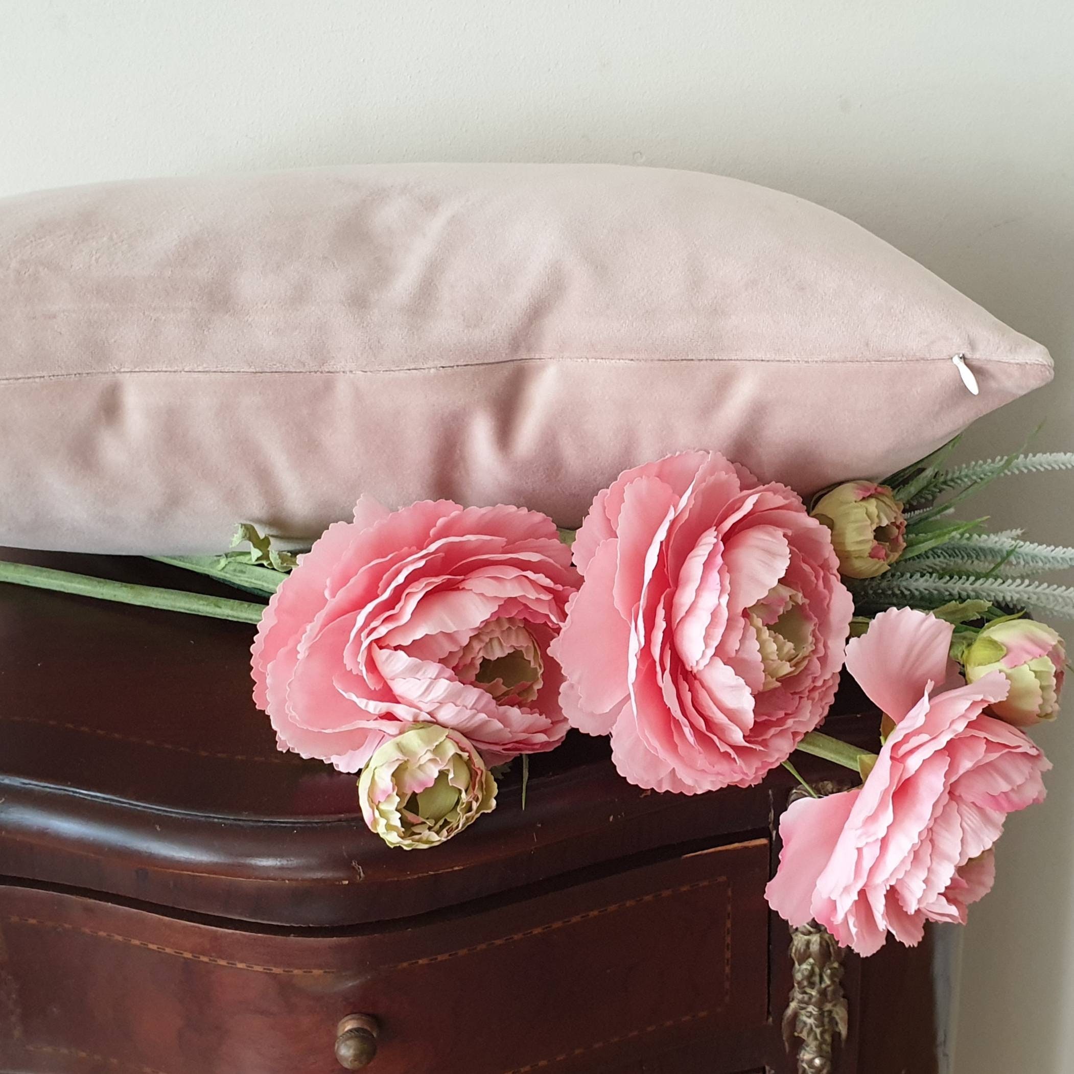 Blush Pink Pillow Cover Blush Pink Lumbar Pillow Case Pink Etsy