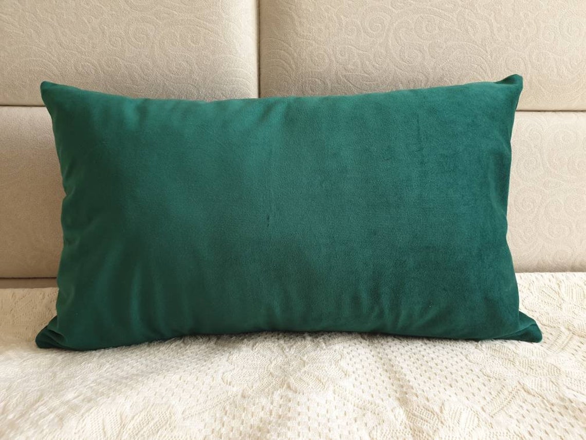 Emerald Green Pillow Cover Lumbar Pillow Case Green Velvet Etsy
