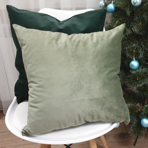 Sage Green Throw Pillow Cover Velvet Green Cushion Cover Light Green Pillow Case Soft Green Lumbar Pillow Sage Green Velvet Pillow