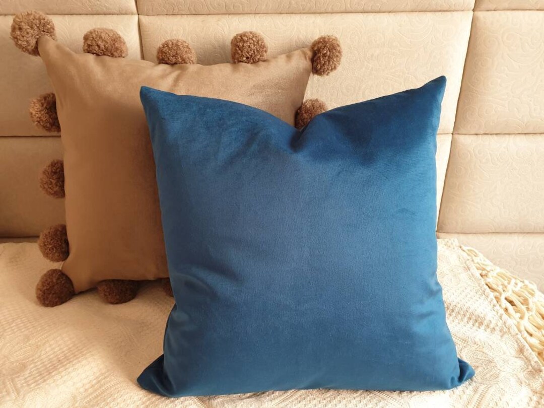 Navy Blue Velvet Pillows Blue Pillows Covers Throw Pillow - Etsy